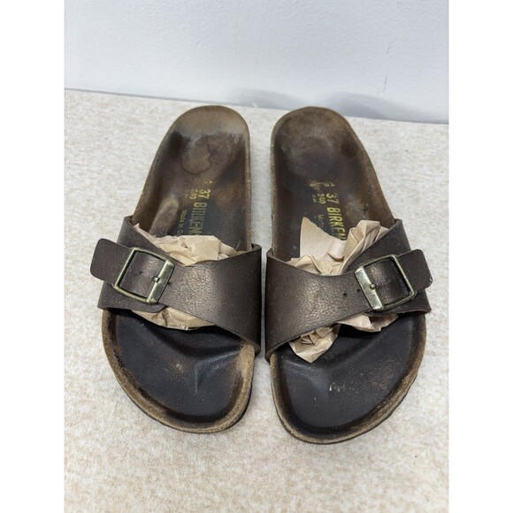 BIRKENSTOCK WOMENS MADRID BIRKO FLOR SLIDE SANDAL MOCHA  SIZE 37 - Picture 1 of 9